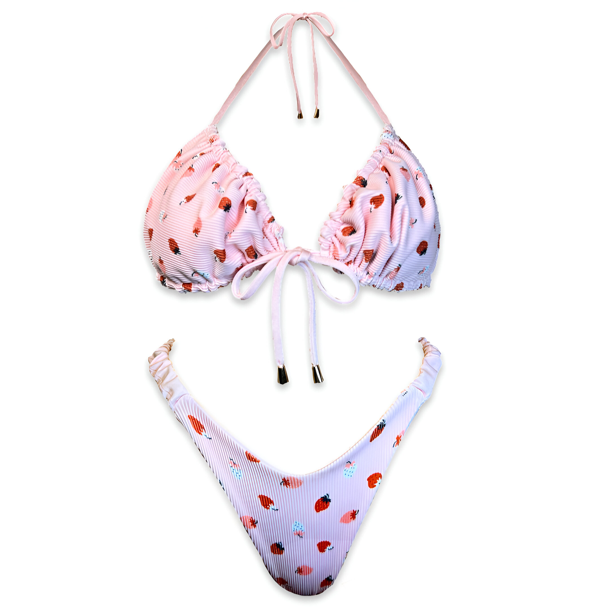 Coolum Reversible Bikini Top Strawberry Cream