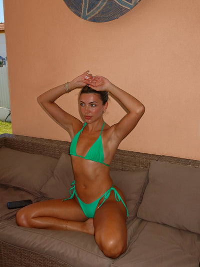 Aqua Green Set by Nostalgia Swimwear – aqua green bikini set, handmade in Canada