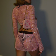 Pink Sequin Crochet Set
