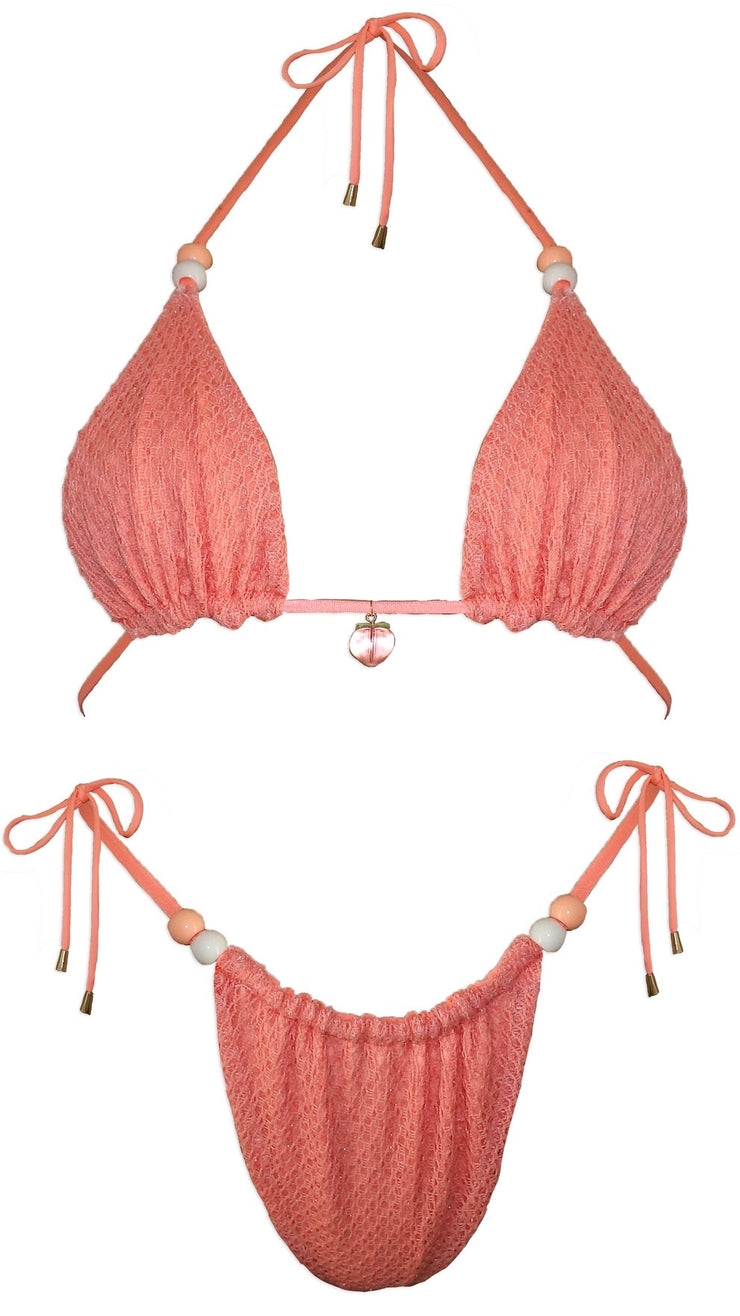 Reversible Fuzzy Peach Crochet Set