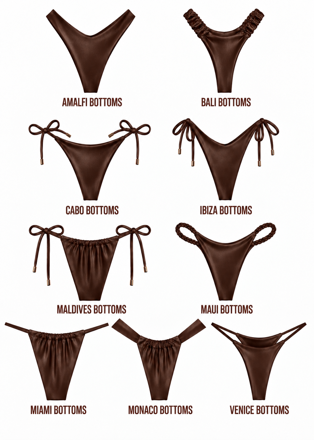 Ribbed Mocha Set by Nostalgia Swimwear – brown ribbed bikini set, handmade in Canada (photo 3)