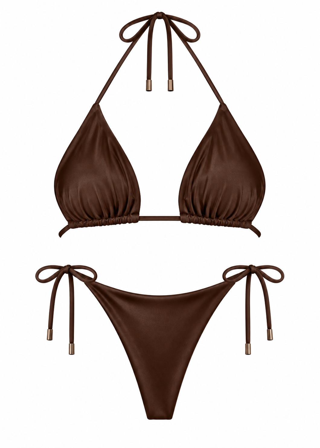 Mocha Brown Set by Nostalgia Swimwear – chocolate brown bikini set, handmade in Canada